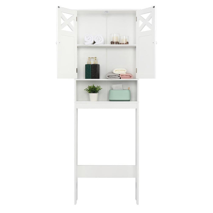 Over The Toilet Bathroom Floor Storage Cabinet Free Standing w/Shelf Organizer