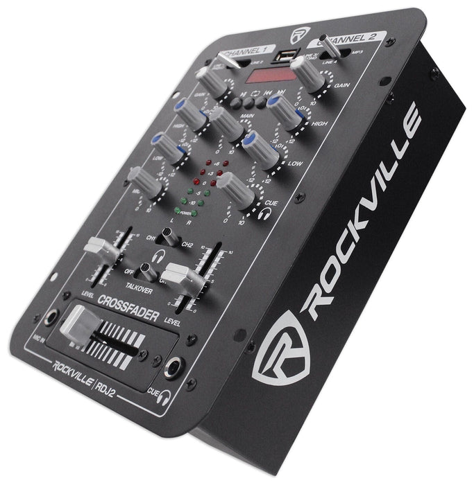 Rockville RDJ2 compact 2 channel DJ mixer