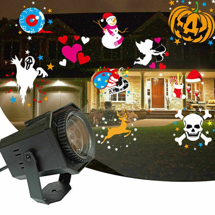 Christmas and Halloween Holiday LED Laser Light Projector House Landscape