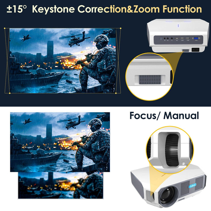 XGODY Portable HD Projector 1080P Home Theater Multi-Functional Smart Projectors
