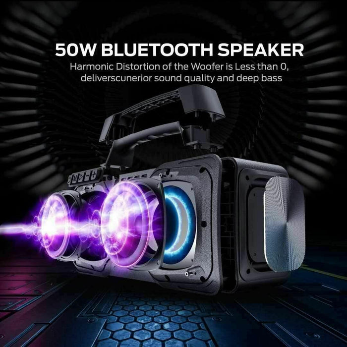 BUGANI M118 Portable Wireless Bluetooth Speaker 50W High Volume,IPX 7,Power Bank