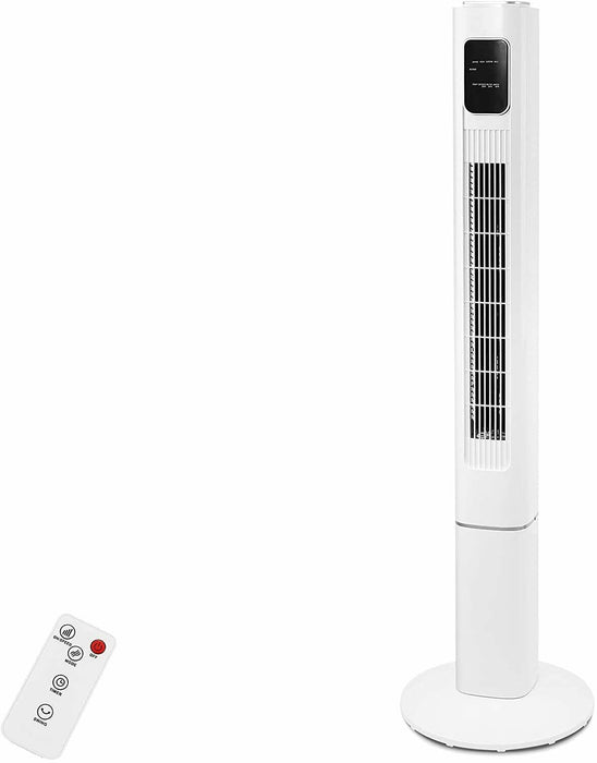 Portable 47" LCD White Oscillating Standing Tower Fans w/Remote Control Home