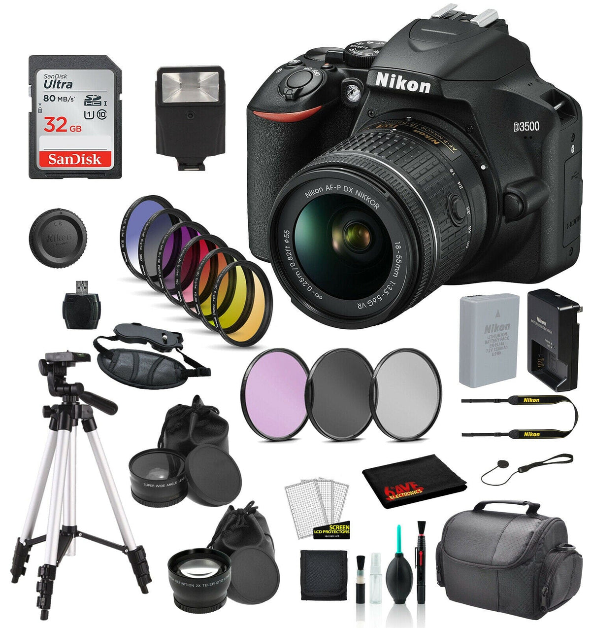 Nikon D3500 Dslr Camera With 18 55mm Lens Deluxe Bundle — Photo4t 3751