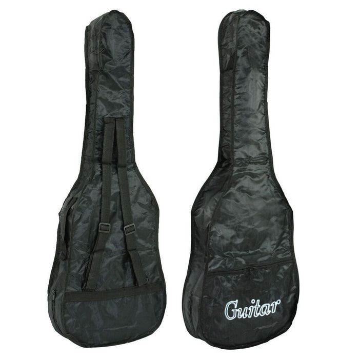 38" Full Size Adult Acoustic Guitar GIGBAG STRAP TUNER Beginner BLACK Child