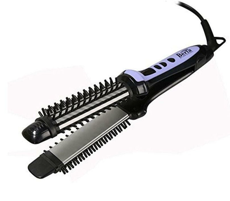 Berta Hot Brush & Hair Curler & Hair Straightener 3 in 1, 1.25 Inch Hair Iron