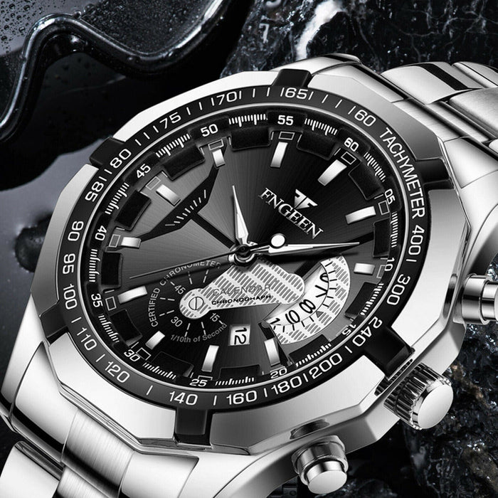 Men's Watch Relojes De Hombre Stainless Steel Luminous Quartz Classic Wristwatch