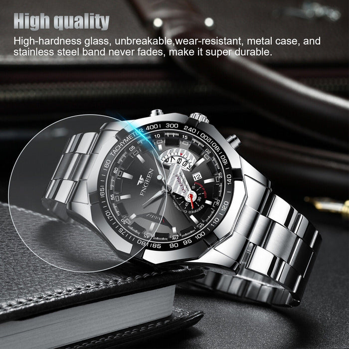 Men's Watch Relojes De Hombre Stainless Steel Luminous Quartz Classic Wristwatch