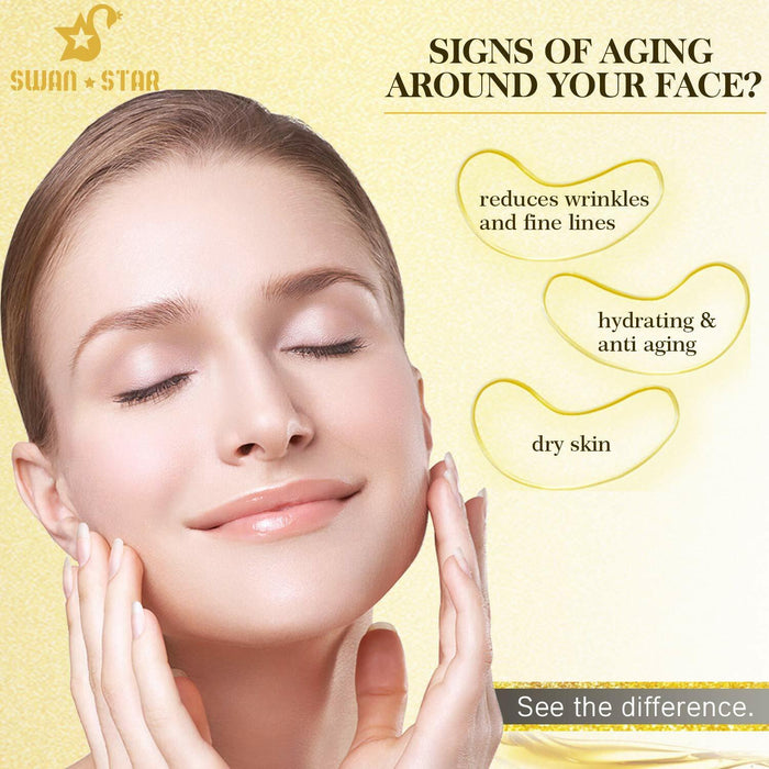 10Pack 24k Gold Face Mask Collagen Gel Mask Anti Aging Firming Christmas Gift