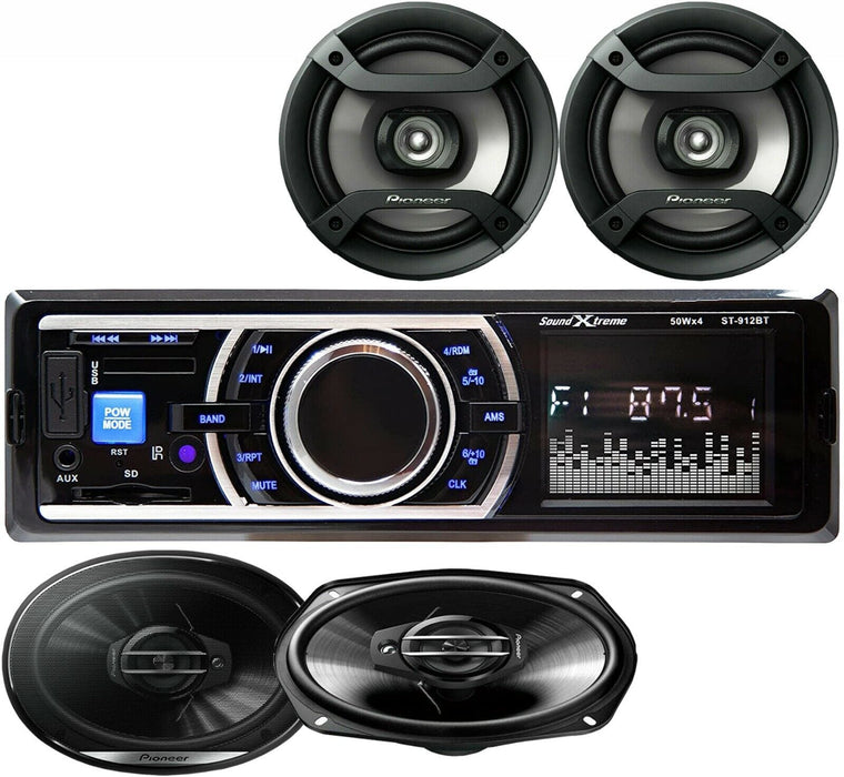 Pioneer 6.5" & 6x9" Speakers + 4X50W Digital Media Bluetooth Receiver USB SD