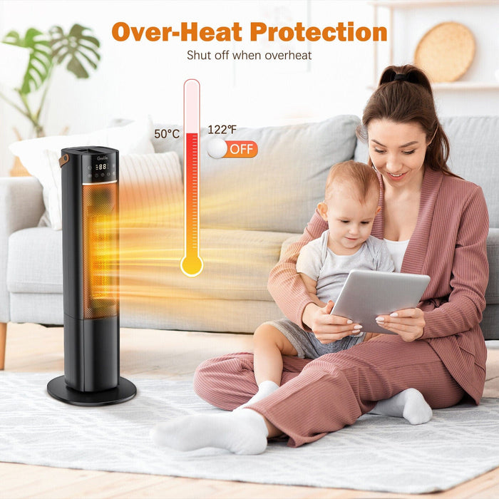 1500W Ceramic Heater Portable Electric Space Heater w/Adjustable Thermostat Home