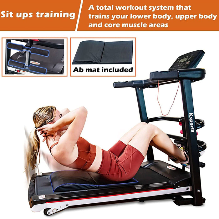 Ksports 16 Inch Wide Foldable Home Treadmill w/Bluetooth & Fitness Tracking App