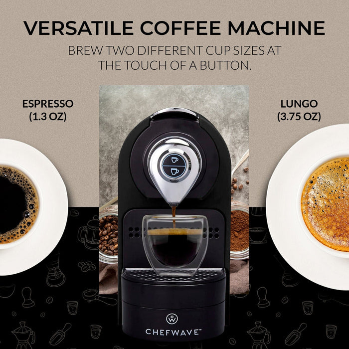 ChefWave Espresso Machine for Nespresso Compatible Capsule Holder Cups Black