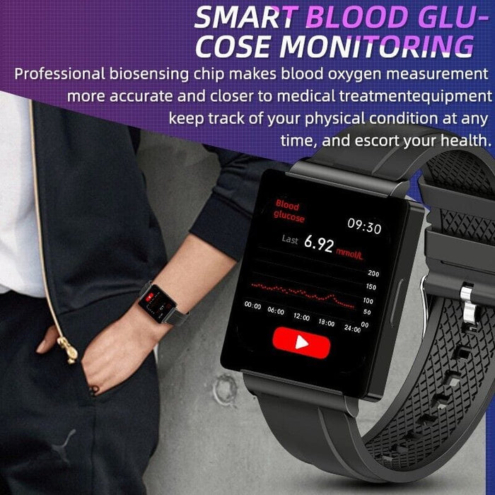 OYG 1.85" HD Screen Smart Watch with Thermometer NFC Spo2 Blood Glucose Monitor