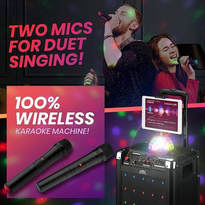 Wireless Karaoke Machine Microphone Speaker Disco Bluetooth Singing System