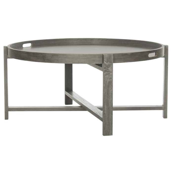 SAFAVIEH Cursten Retro Mid-Century Wood Tray Top Coffee Table | Dark Grey |