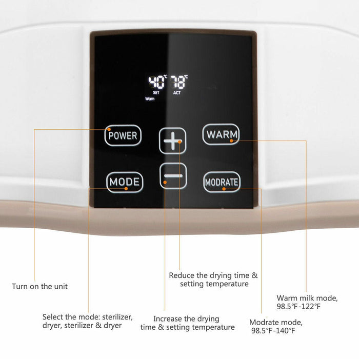 Babyjoy Baby Bottle Electric Steam Sterilizer Dryer Machine Warmer w/LED Monitor