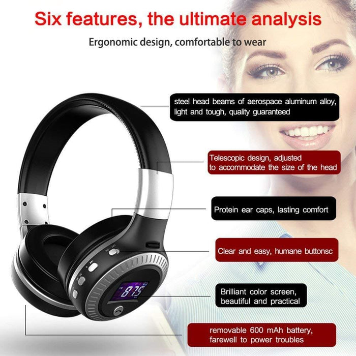 Universal Bluetooth Headset Wireless Hi-Fi Stereo Foldable Headphones Earphones