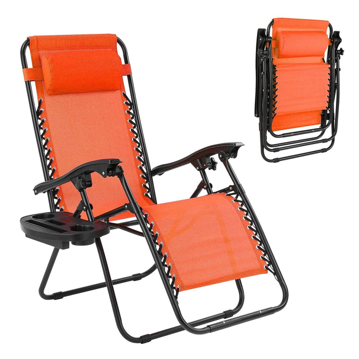 3Pcs Zero Gravity Chairs Set Patio Yard Lounge Beach Outdoor Folding Chair