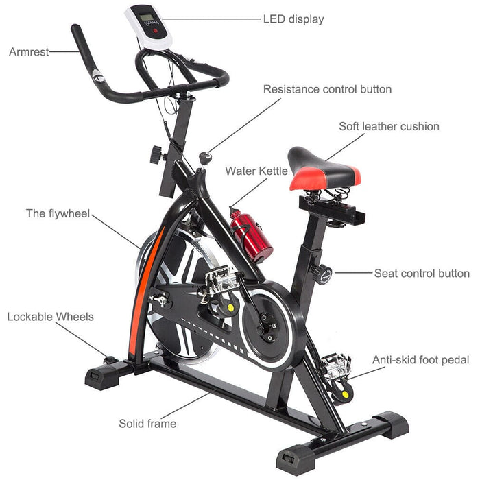 Black Bicycle Cycling Fitness Exercise Stationary Bike Cardio Home Indoor