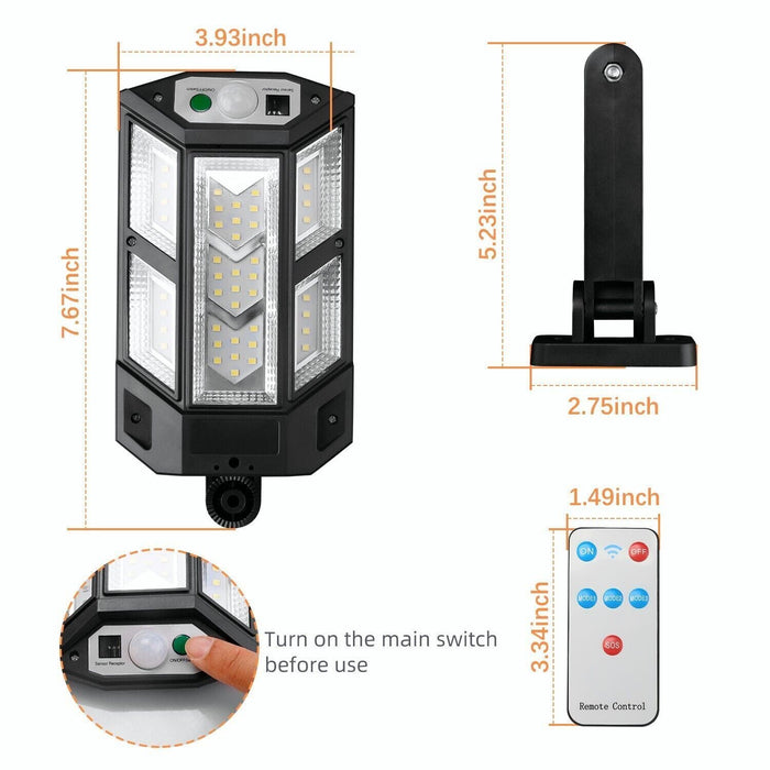 3Pack LED Solar Flood Light Security Motion Sensor Outdoor Yard Street Wall Lamp