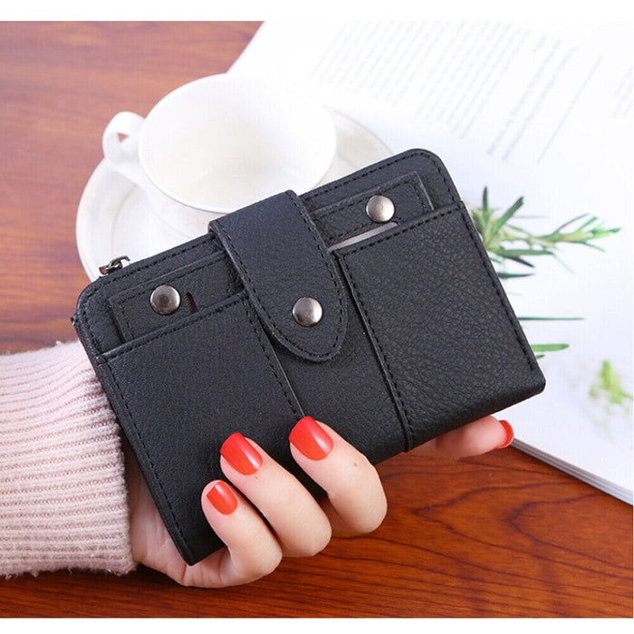 Women Leather Wallet Ladies Credit Card Holder Bifold Purse Clutch