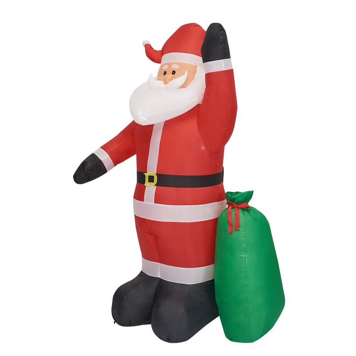 8ft Christmas Inflatable Santa Claus w/Gift Bag LED Lights Blow Up Outdoor Décor