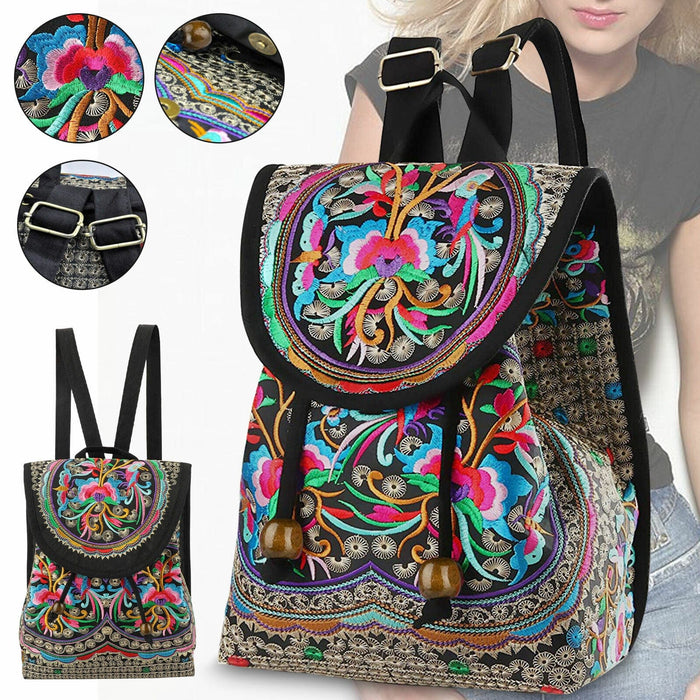 Handmade Vintage Women Backpack Purse Shoulder Rucksack Handbag Small Travel Bag