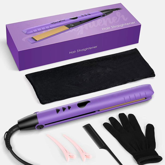 Hair Straightener Flat Iron, Curling Iron Curler Titanium Fast Heating Adjustable