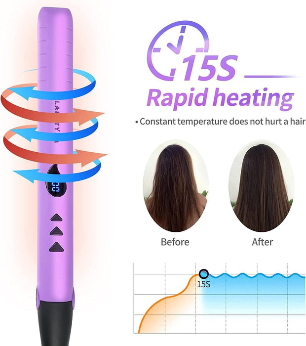 Hair Straightener Flat Iron, Curling Iron Curler Titanium Fast Heating Adjustable