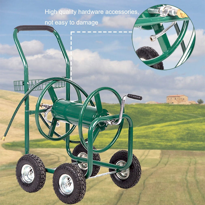 Garden Water Hose Reel Cart Outdoor Heavy Duty Yard Planting W/Basket