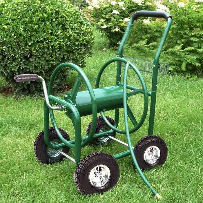 Garden Water Hose Reel Cart Outdoor Heavy Duty Yard Planting W/Basket