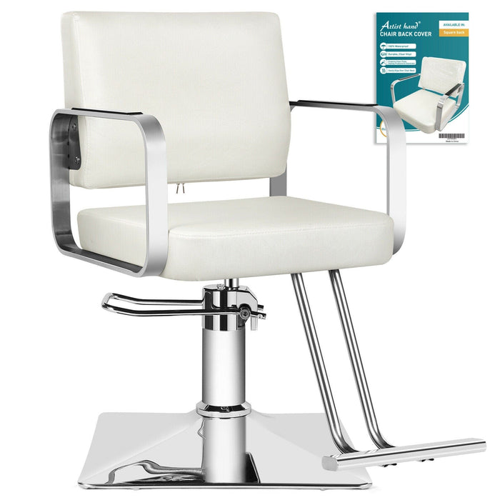 Classic White Hydraulic Barber Chair Salon Styling Beauty Spa Shampoo Equipment