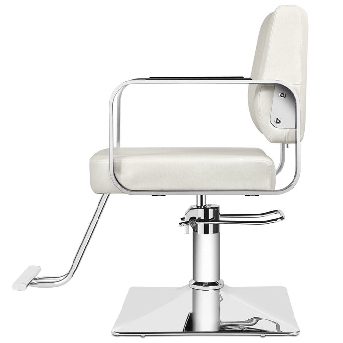 Classic White Hydraulic Barber Chair Salon Styling Beauty Spa Shampoo Equipment