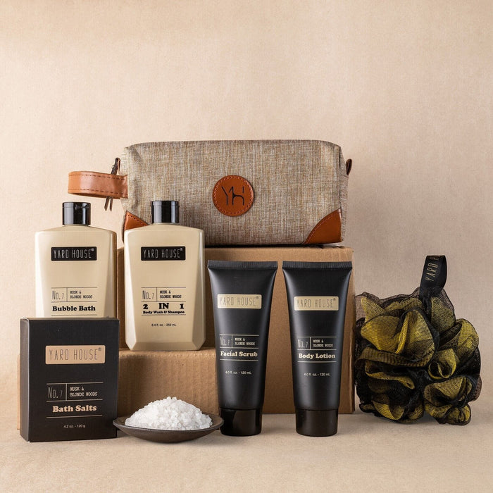 YARD HOUSE Mens Bath and Body Gift Basket -Luxury Self Care Spa Gift Set for Him