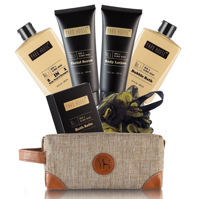 YARD HOUSE Mens Bath and Body Gift Basket -Luxury Self Care Spa Gift Set for Him