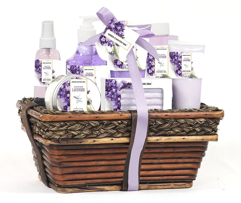 spa gift baskets for women | 8 Pc set | Mothers Day Gift Idea | Lavender