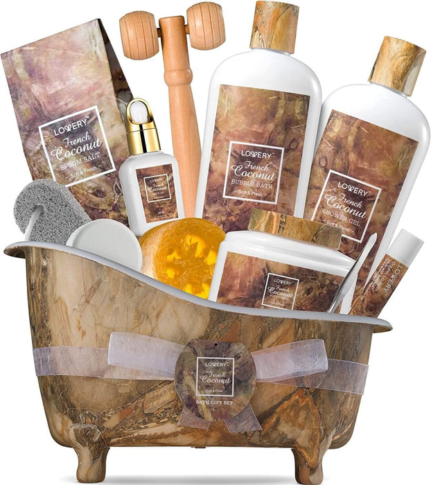 French Coconut Gift Baskets, Stress Relief Gifts, Gift Basket for Women & Men