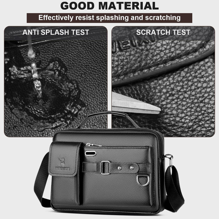 Leather Men Messenger Bag Vintage Briefcase Laptop Shoulder Handbag Business Bag