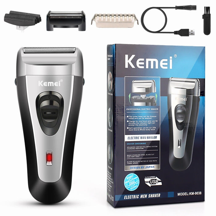 Men's USB Cordless Electric Shaver Hair Face Beard Rechargeable Shaving Machine