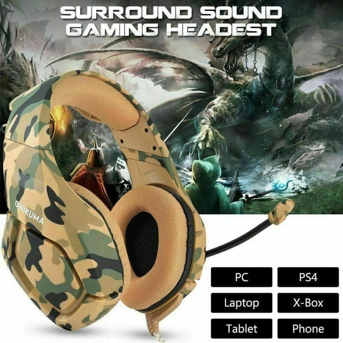 ONIKUMA K1 Stereo Bass Surround Gaming Headset for PS4 New Xbox One PC with Mic