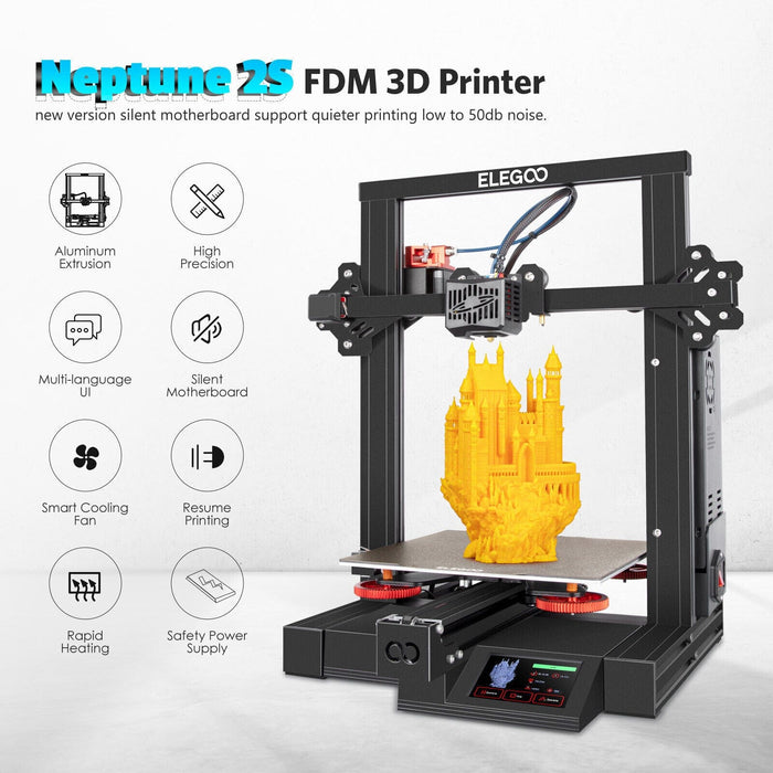 ELEGOO Neptune 2S New Upgrade Version Large FDM 3D Printer Ultra-Quiet