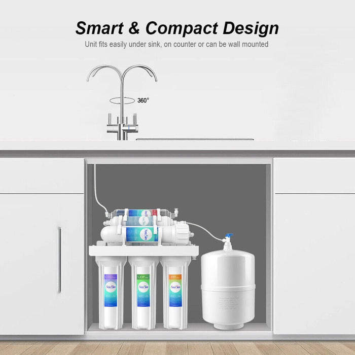 6 Stage Alkaline Reverse Osmosis Drinking Water Filter System Purifier