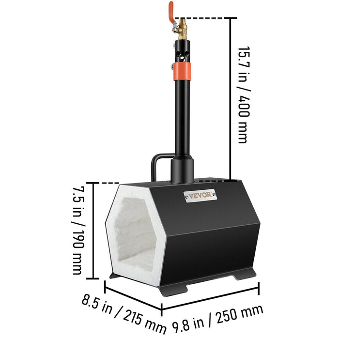 VEVOR 1b Gas Propane Forge Furnace Burner Blacksmith Farrier Knife Metal Forging