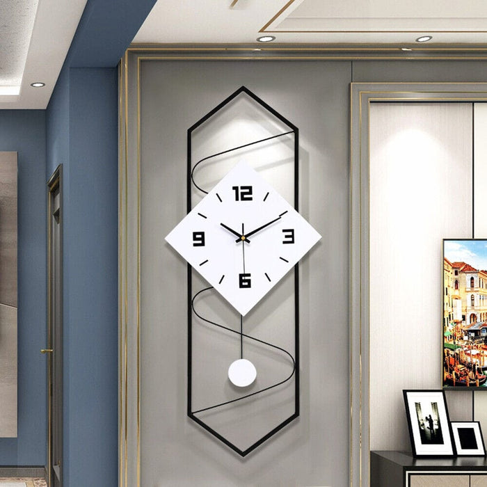 Large Wall Clock for Living Room Décor Big Pendulum Modern Silent Wall Clock