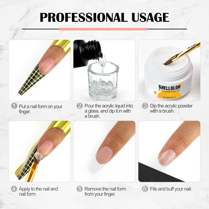 Acrylic Nail Kit Professional Nail Art Supplies Pen Brush Acrylic Powder