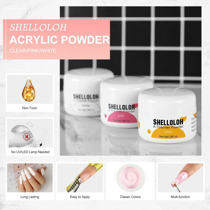 Acrylic Nail Kit Professional Nail Art Supplies Pen Brush Acrylic Powder