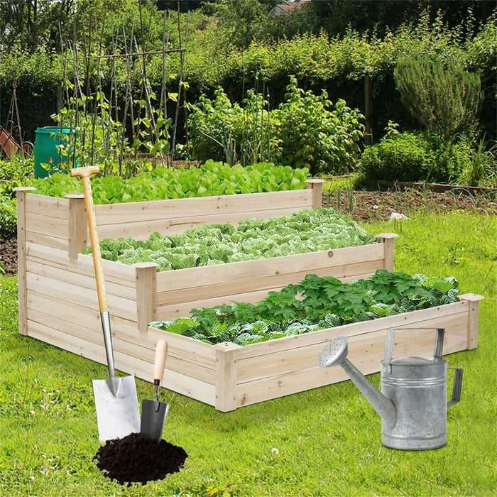 3-Tier Raised Garden Bed Planter Elevated Box Kit Vegetable Flower Herbs Yard
