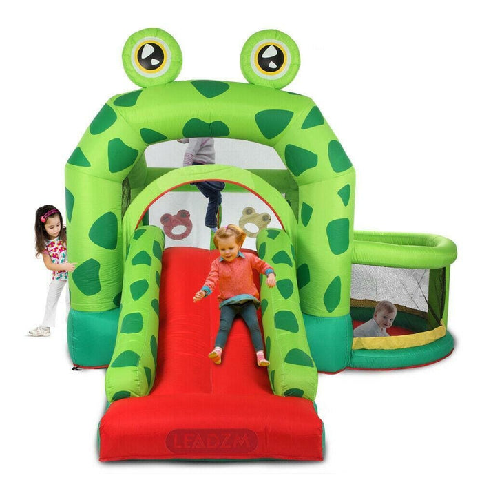 Safe Inflatable Bounce House Kids Moonwalk Jump Castle Frog Slide Air Blower