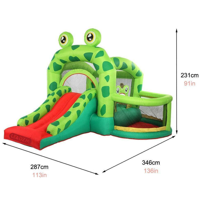 Safe Inflatable Bounce House Kids Moonwalk Jump Castle Frog Slide Air Blower