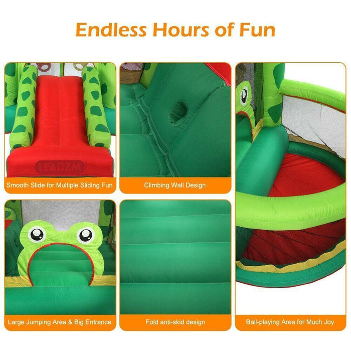 Safe Inflatable Bounce House Kids Moonwalk Jump Castle Frog Slide Air Blower